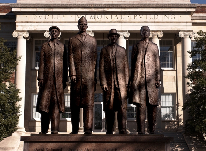 A&amp;T Four Statue at NC A&amp;T State University 2